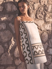 Ecru White Abstract Co-ord Longline Top - Image 1 of 7