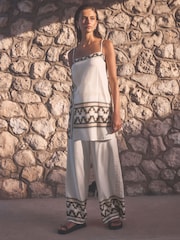 Ecru White Abstract Co-ord Longline Top - Image 2 of 7