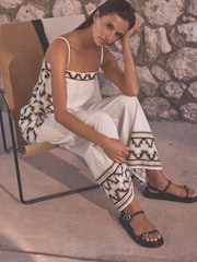 Ecru White Abstract Co-ord Longline Top - Image 3 of 7