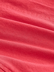 Red Print Mini Summer Shift Dress With Linen - Image 4 of 4