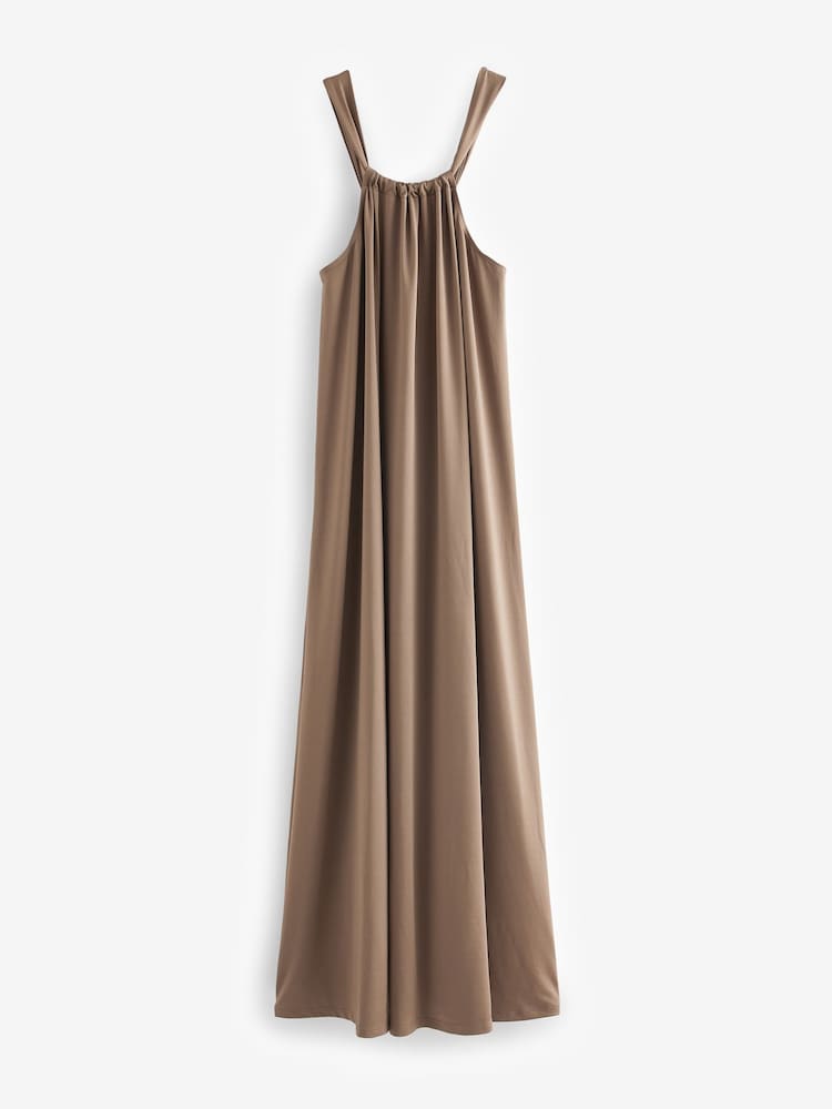 Marron chocolat - Robe longue moulante - Image 6 of 7
