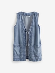 Blau - Weste aus 100% TENCEL™ in Denim-Optik, Kombiteil - Bild 6 von 7