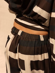 Brown Abstract Co-ord Wide Leg Beach Trousers - Image 5 of 7