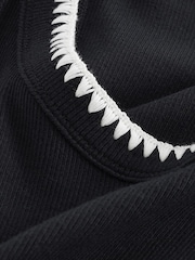 Black Craft Trim Ribbed Tank - Image 7 of 7