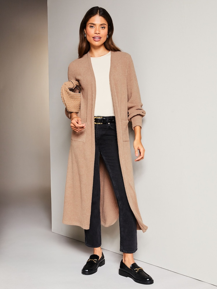Lipsy Camel Maxi Cosy Cardigan - Image 1 of 1