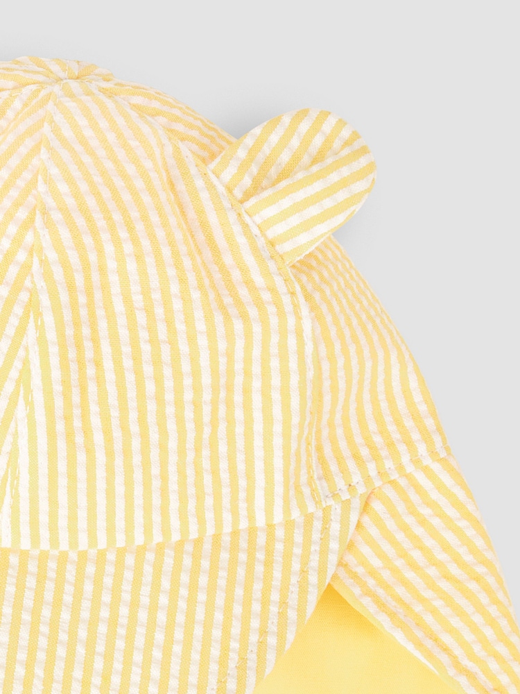 JoJo Maman Bébé Yellow Stripe Legionnaire Cap - Image 3 of 3