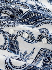 Navy Blue/White Feminine Frill Mini Summer Dress - Image 7 of 7
