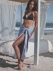 Blue Ombre Sarong Beach 100% Cotton Skirt Cover-Up - Image 1 of 6