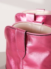 Pink Metallic Signature Leather Forever Comfort® Western Cowboy Boots - Image 5 of 6