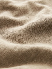 Washed Brown Crochet Trim Short Sleeve Washed T-Shirt - Image 8 of 8