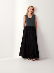 Charcoal Grey Premium Modal Rich Short Sleeve Scoop Neck Vest - Image 2 of 6