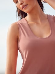 Blush Pink Premium Modal Rich Short Sleeve Scoop Neck Vest - Image 1 of 6