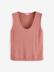 Blush Pink Premium Modal Rich Short Sleeve Scoop Neck Vest - Image 5 of 6