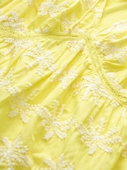 Yellow and White Broderie Sleeveless Tie Top - Image 6 of 6