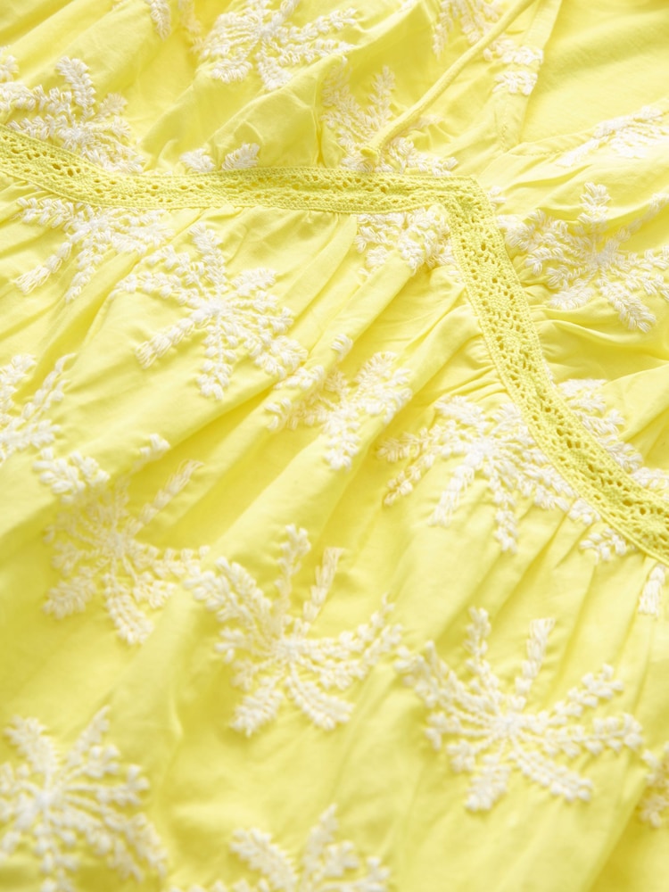Yellow and White Broderie Sleeveless Tie Top - Image 6 of 6