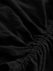 Black 100% Cotton Slub Lettuce Edge Jersey Boobtube - Image 3 of 3