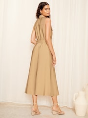 Friends Like These Nude Pink Sleeveless Utility Dress with Pocket Detail - Image 4 of 4
