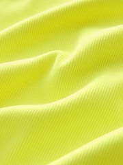 Fluro Yellow Ribbed Racer Tank Vest Sleeveless Top - Image 6 of 6
