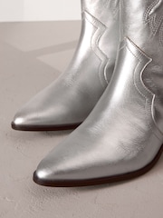 Silver Signature Leather Forever Comfort® Stitched Western Boots - Image 6 of 6