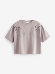 Purple Cutwork Detail T-Shirt - Image 5 of 6