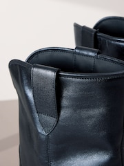 Navy Metallic Signature Leather Forever Comfort® Western Cowboy Boots - Image 5 of 6