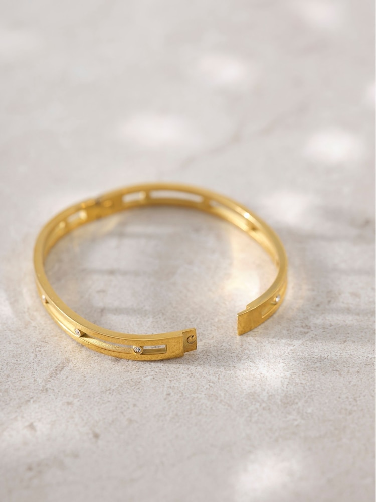 Mint Velvet Gold Stone Bangle - Image 1 of 1 Mint Velvet Gold Stone Bangle - Image 1 of 1