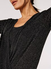 Apricot Black Sparkle Over Wrap Top - Image 4 of 4