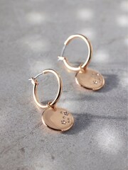 Mint Velvet Gold Tone Starburst Drop Hoops - Image 1 of 4