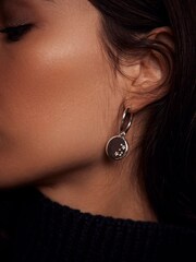 Mint Velvet Gold Tone Starburst Drop Hoops - Image 4 of 4