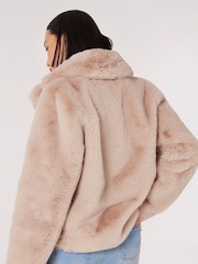 Apricot Natural Short Opulent Faux Fur Coat - Image 2 of 5