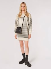 Apricot Natural Stripe Crew Neck Jumper Dress - Image 3 of 4