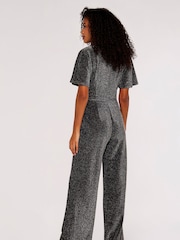 Apricot Silver Sparkle Angel Sleeve Jumpsuit - Image 2 of 5