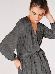 Apricot Black Glitter Wrap Playsuit - Image 4 of 4