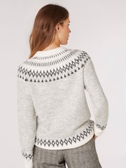 Apricot Grey Fairisle Pattern Gem Jumper - Image 3 of 5