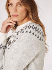 Apricot Grey Fairisle Pattern Gem Jumper - Image 5 of 5