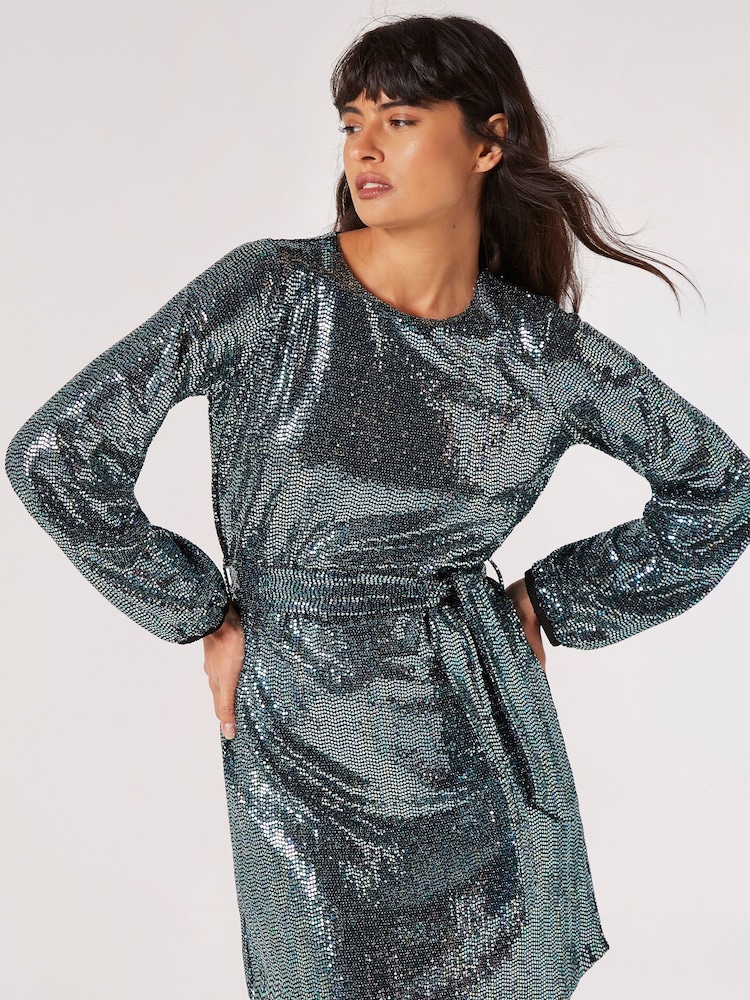 Apricot Blue Rainbow Mirrorball Shift Dress - Image 2 of 5 Apricot Blue Rainbow Mirrorball Shift Dress - Image 2 of 5
