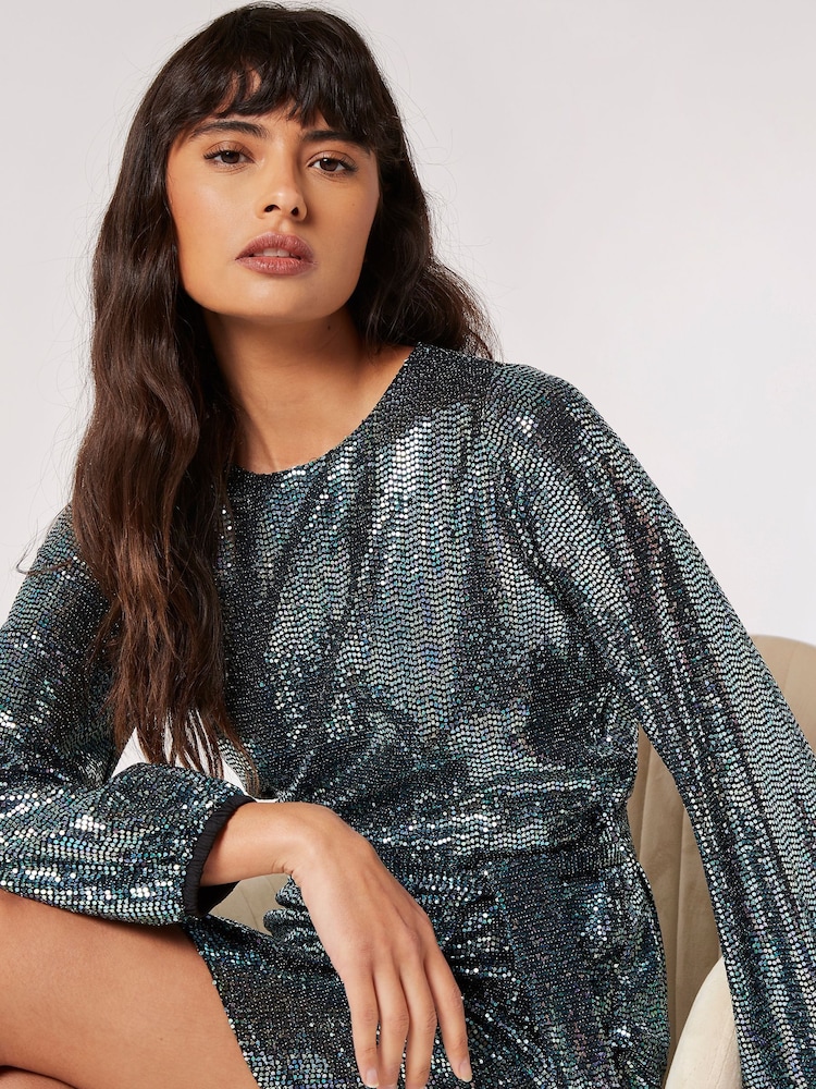 Apricot Blue Rainbow Mirrorball Shift Dress - Image 5 of 5 Apricot Blue Rainbow Mirrorball Shift Dress - Image 5 of 5