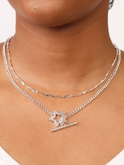 Серебристое ожерелье с подвеской-звездой Caramel Jewellery London Pavé - Изображение 1 из 6