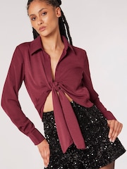 Apricot Black Velvet Sequin Shorts - Image 1 of 5