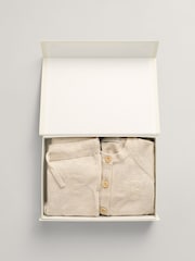 GANT Cream Baby 100% Cotton Cardigan & Pants Gift Set - Image 2 of 4