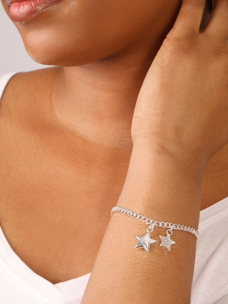 Caramel Jewellery London Silver Tone 'Starry Sky' Pavé Bracelet - Image 1 of 4