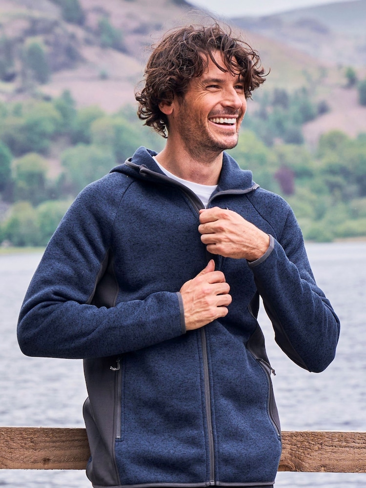 Mountain Warehouse Blue Treston Mens Hooded Fleece - Image 1 of 7