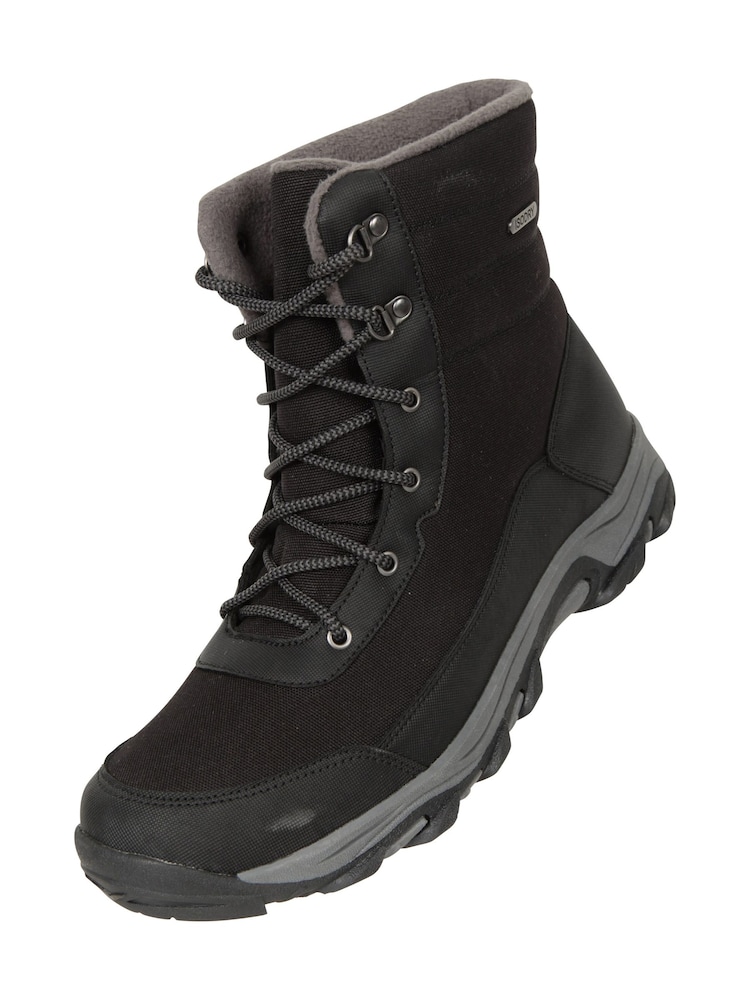 Buy Mountain Warehouse Black Fleece Lined Snow Mens Boots from