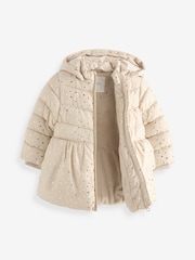 Cream Shower Resistant Foil Skirted Coat (3mths-7yrs) - Image 7 of 13