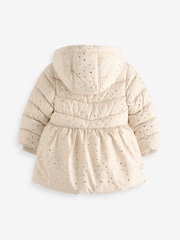 Cream Shower Resistant Foil Skirted Coat (3mths-7yrs) - Image 8 of 13
