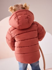 Rust Shower Resistant Fleece Lined Hooded Padded Coat (3mths-7yrs) - Image 4 of 11