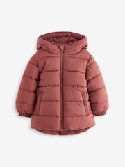 Rust Shower Resistant Fleece Lined Hooded Padded Coat (3mths-7yrs) - Image 6 of 11