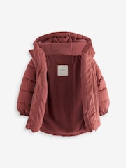 Rust Shower Resistant Fleece Lined Hooded Padded Coat (3mths-7yrs) - Image 7 of 11
