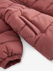 Rust Shower Resistant Fleece Lined Hooded Padded Coat (3mths-7yrs) - Image 9 of 11