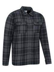 Mountain Warehouse Grey Mens Stream II Fleece Lined Flannel 100% Cotton Shirt - Image 4 of 6